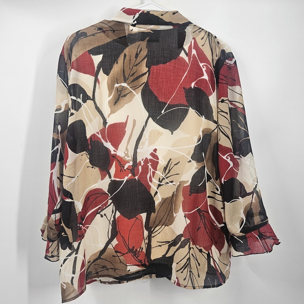 Alfred Dunner Women's Womens Button Up Blouse Top With Inside Tank. Size 16P - Picture 2 of 5